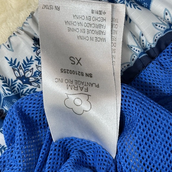 Farm Rio Blue Palms Windbreaker jacket - Picture 6 of 10